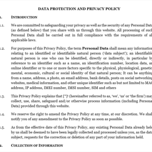 Data Protection and Privacy Policy (NDPR)