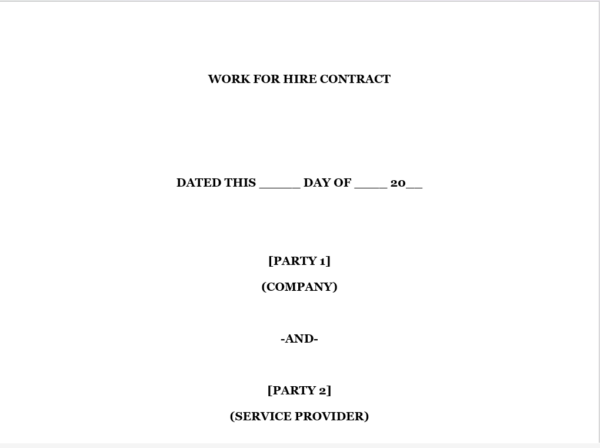 Work For Hire Contract RVD