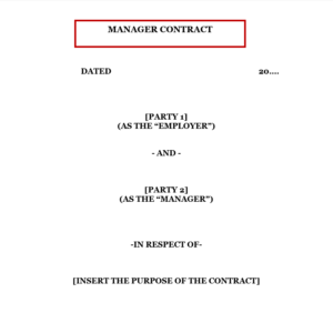 Manager Contract