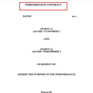 Performance Contract