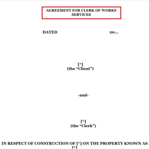 Clerk of Work Agreement