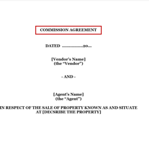 Commission Agreement for Property Sale