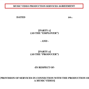 Music Video Production Agreement