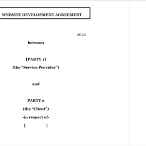 Website Development Agreement