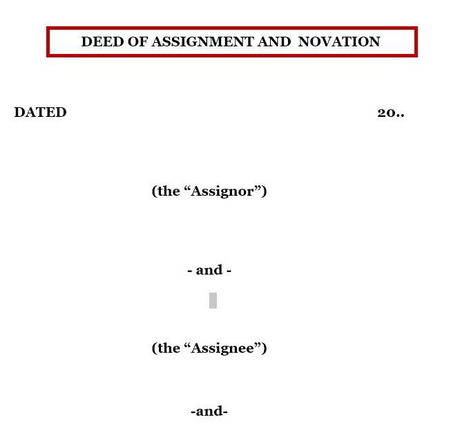 difference between deed of assignment and deed of novation