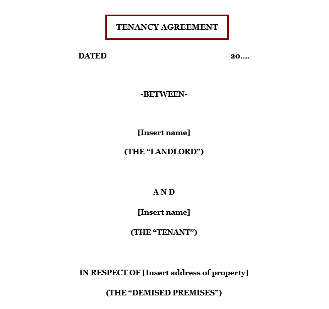 Tenancy Agreement (between Companies) Residential – Pro Tenant